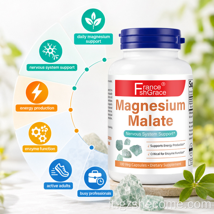 Shecome Magnesium Malate Capsule Supporto al sistema nervoso